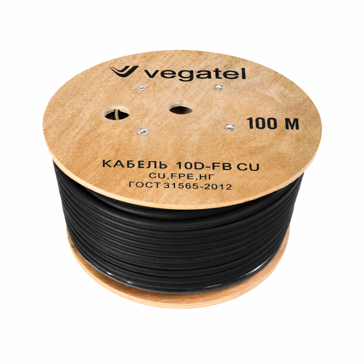 Кабель коаксиальный VEGATEL 10D-FB Cu (ГОСТ, черный) бухта 100м