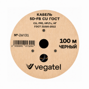 Кабель коаксиальный VEGATEL 5D-FB Cu (ГОСТ, черный) бухта 100м